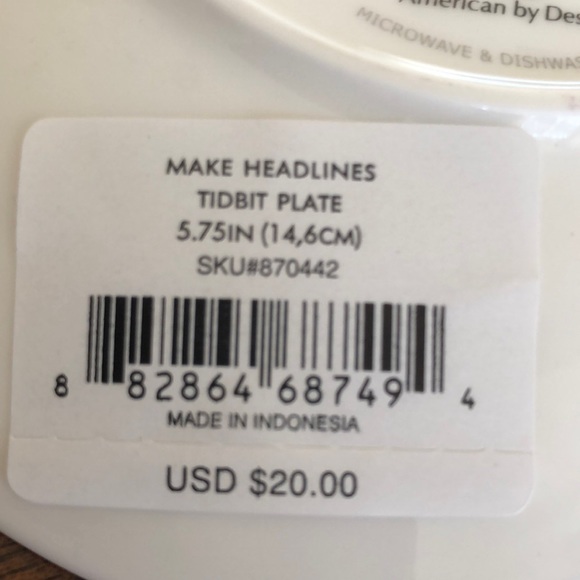 NWT Kate Spade Make Headlines tidbit charm Plates by Lenox - Picture 9 of 12